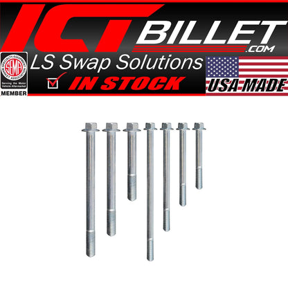 Bolt 6pc KIT ONLY Truck Alternator Bracket Hardware Compatible with 12626078 L83 L86 GM Heavy Duty, High Strength, Zinc Coated, Grade 10.9 Steel 551954, Only 13mm thickness