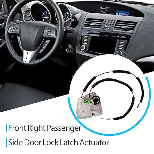 Door Lock Latch Actuator Compatible with 2010-2013 Mazda 3 Replace BCS2-58-310E BCS2-58-310A, Front Right Passenger Side
