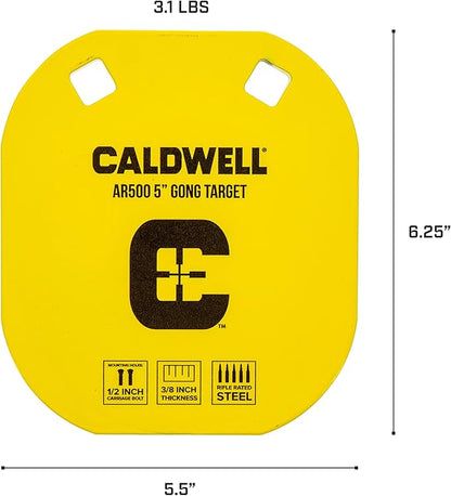 Caldwell High Caliber AR500 Steel Targets 38 Inch Thickness, Rifle Rated for Precision Shooting and Target Practice with Hanging Options (Sold Separately)