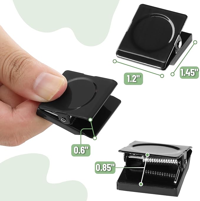 Mr. Pen- Magnetic Clips, 6 Pack, 1.2", Black Magnetic Metal Clips