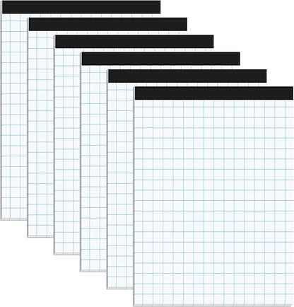 Honoson 6 Pack Graph Paper Pads 8.5 x 11 Inch 2x2 (2 Squares Per Inch) 55 Sheets/Pack Grid Notebook Math Graph Paper Pad White 80 Gsm Engineering Blueprint Notebook for Office Business Supplies