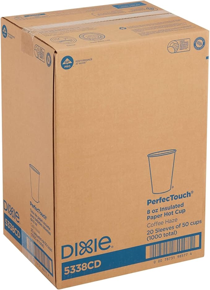 Dixie - PerfecTouch Hot Cups, Paper, 8 oz., Coffee Dreams Design, 50/Pack