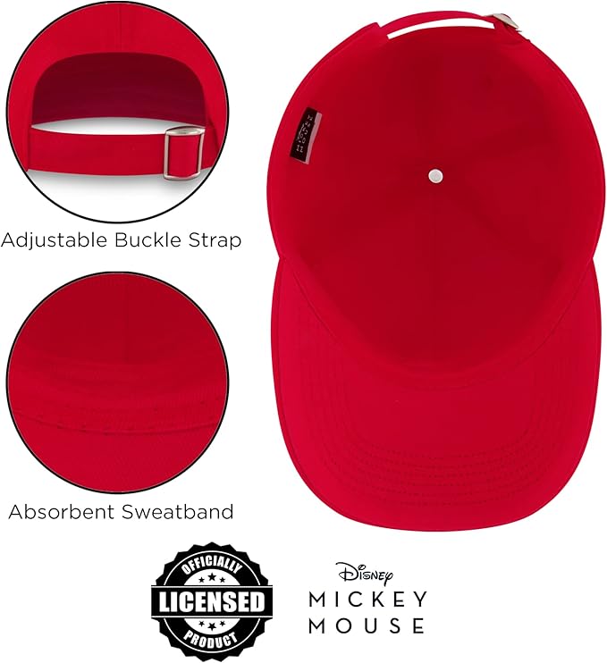 Disney Men's Baseball Cap, Mickey Mouse Adjustable Hat for Adult