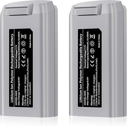 2-Pack Mini 2 Series Intelligent Flight Batteries 2400mAh Upgraded Drone Battery Supports up to 31 Minutes of Flying Time Fully Compatible with DJI Mini 4K22 SESE Drone