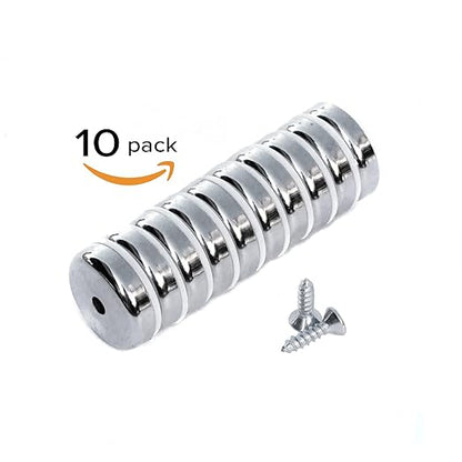 Super Strong Neodymium 10Pc Cup Magnets 1.26" Countersunk Permanent Magnets, Steel Plates, adhesives, and Screws. The World’s Strongest & Most Powerful Rare Earth Magnets by Applied Magnets