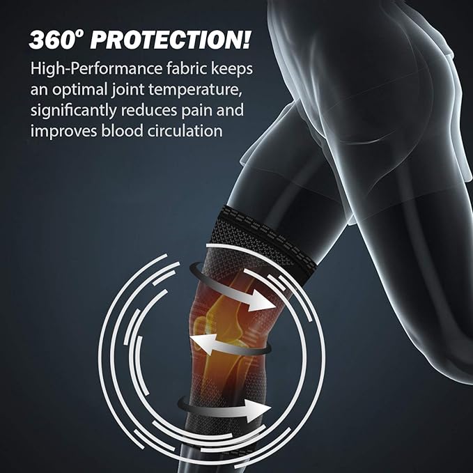 POWERLIX Leg Sleeve - Best Knee Brace for Leg Pain for Men & Women Knee Support for Running, Basketball, Volleyball, Weightlifting, Gym, Workout, Sports Please Check Sizing Chart