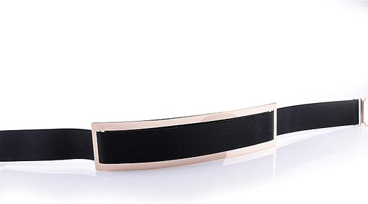 Women Elastic Waist Wide Belts Plus Size 27"-70" Dresses Coat Metal Thin Stretch Skinny Cinch Waistband 2.36" Width