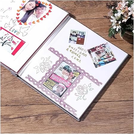 Linen Self-Adhesive DIY Photo Album Album Adhesive Commemorative Photo Album(Yellow)
