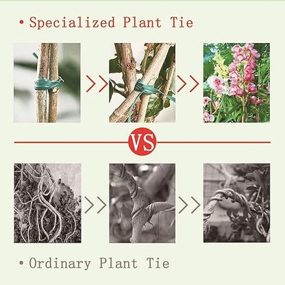 Twist Tie, 328 Feet (100m), green cable ties with Cutter, Garden Plant Ties Reusable, Green Twist Ties for plants Gardening Tomatoes Tie garden ties for plants,garden twist ties flowers Climbing