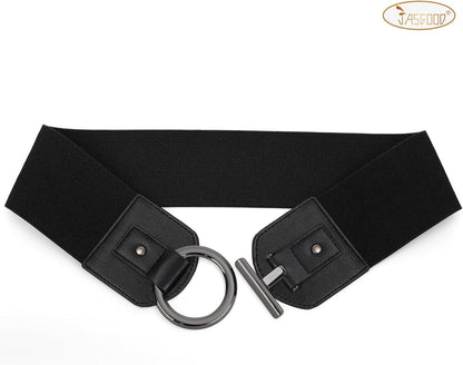 JASGOOD Women Wide Elastic Waist Belt Fashion Stretchy Dress Belt Fit Waist 35"-39"