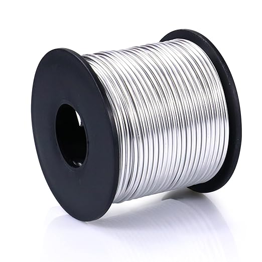 Aluminum Craft Wire, 95 Feet 2.0mm 14 Gauge Soft Silver Metal Aluminum Wire Bendable Sculpting Aluminum Wire Roll Bulk for DIY Crafts Jewelry Making