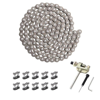 KAMIER 25 Roller Chain 132 Link with Drive Chain Breaker for Razor MX500 MX650 SX500 Mcgrath Dirt Rocket Bike Off Road Motocross Pit Bike Kids Electric Scooter Moped Mini Pocket Bike Heavy Duty Parts
