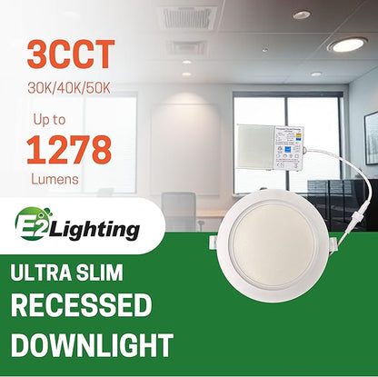 6 Inch Recessed LED Light, 6 Inch Retrofit LED Recessed Light, 16W Dimmable Slim LED Downlight, 3CCT Tunable 3000K4000K5000K Fixture