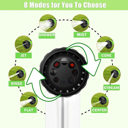 Dog Washing Hose Attachment with Soap & Shampoo Dispenser, 8-Way Spray Modes Dog Wash attachment, Garden Hose Nozzle Sprayer for Watering Plants, Lawn, Patio, Car Wash, Showering Pet Outdoor