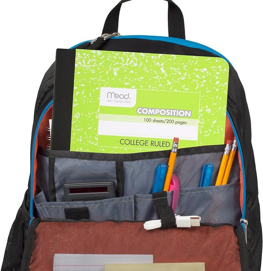 Mead Composition Notebook, 6 Pack, College Ruled Paper, 7-12" x 9-34", 100 Sheets per Comp Book, Assorted Colors (850106-ECM)