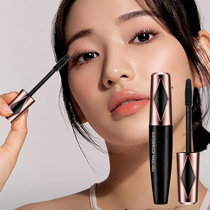 Black Waterproof Mascara - European and Style Lash Makeup, No Smudge or Sweat  Curl-Enhancing and Volumizing Mascara, Long-Lasting Slimming Lash Formula for All-Day Wear