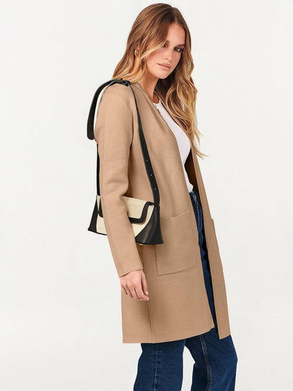 This ANRABESS cardigan is perfect for chilly days - the soft, stretchy material and open front design make it a versatile layering piece.