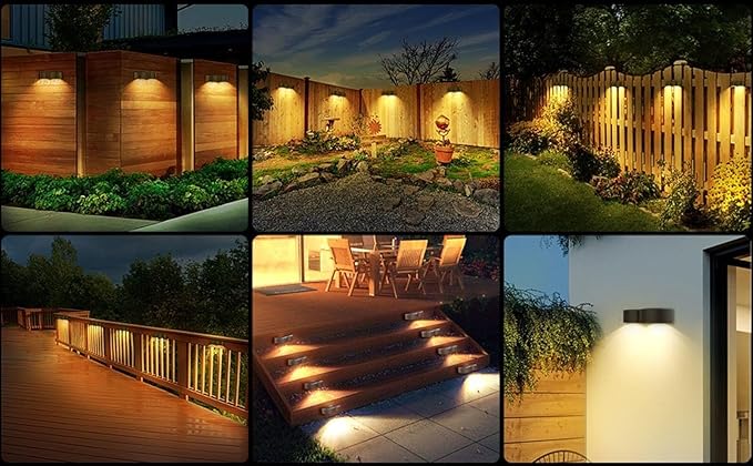 Solar Post Cap Lights Solar Fence Lights, Solar Lights Outdoor Garden Solar Lights Waterproof
