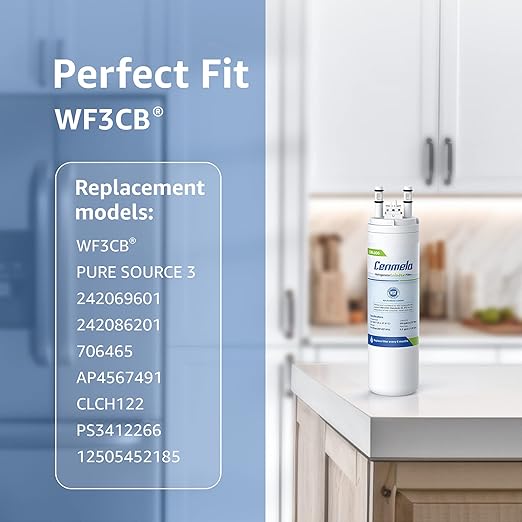 Compatible with Frigidaire WF3CB, Pure Source 3, 706465, 242069601, 242086201, 242017800, WF425, Height 9 inches, Pack of 1