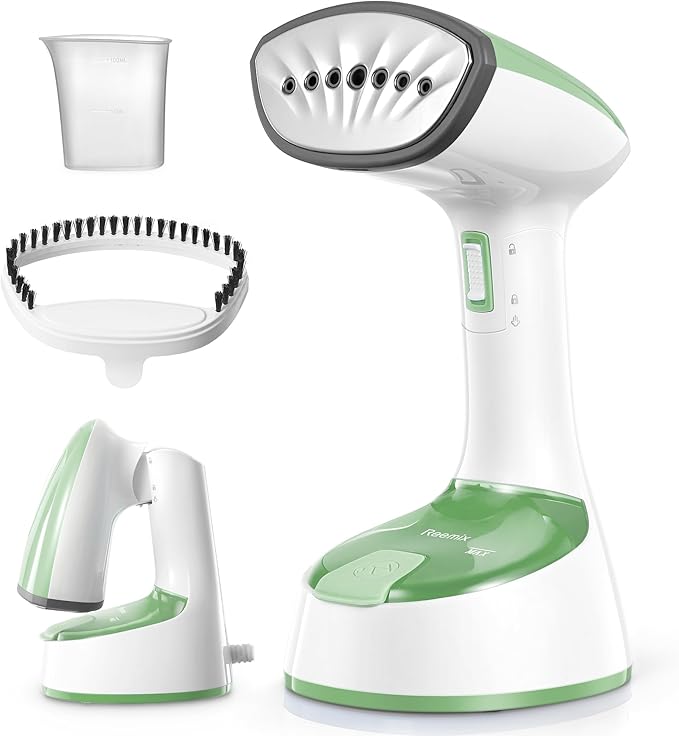 Steamer for Clothes, Folding Handheld Design Garment Wrinkles Remover, 20gmin Strong Penetrating Steam, 25-Sec Fast Heat-up, for Home, Office and Travel (Green)