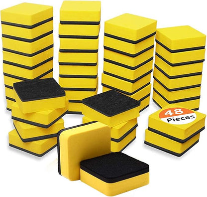 Dry Erase Erasers, 48 Pack Magnetic Whiteboard Eraser Chalkboard Eraser Dry Eraser for Classroom Office and Home (48yellow)