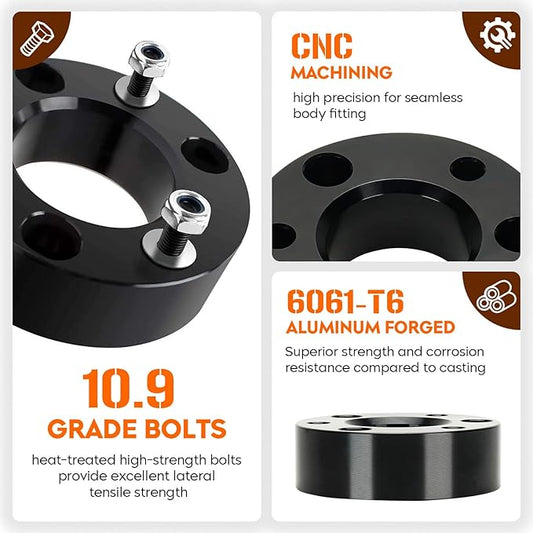 2” Front Leveling Lift Kits for 2004-2023 Ford F150 Expedition Lincoln Mark LT, Raise 50.8mm Forged Aluminum Strut Spacers