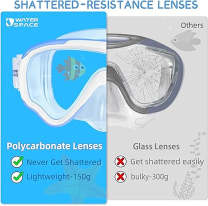 Kids Swimming Goggles Swim Mask with Nose Cover for Kids Youth 3-15, Anti-Shattered Lens UV Protection No-leak