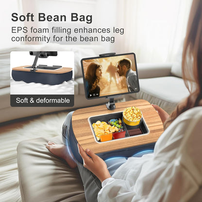 ERGONOV Tablet Pillow Stand for Lap Use, Snack Bowl, Ideal for Hands-Free Reading and Relaxation on Bed,Couch,Recliner,Gray