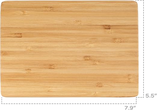 BambooMN Small Premium Bamboo Serving and Cutting Board, Charcuterie, Home and Everyday use - 7.9" x 5.5" x 0.4" - 1 pc