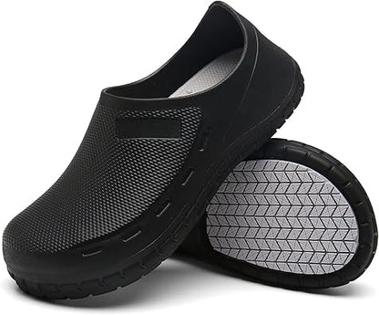 Chef Shoes for Men Nonslip Water Proof Work Shoes Mens Clogs Comfortable Nursing Nurse Shoes for Gardener Men Indoor and Outdoor for Kitchen Office Seaside-Zapatos de Cocina para Hombres