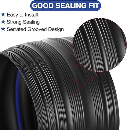 ToLanbbt 10Ft/3.05M Universal Garage Threshold Seal Strip with 300ml Black Sealant/Adhesive, Garage Door Bottom Weatherproof Strip Rubber DIY Weather Stripping Replacement (Black-Blue Line)
