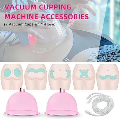 Buttocks Cupping Kit for Massage Therapy,A Pair of Vacuum Cups for Butt Lifting with Y Hose,230,210,180 ML Extra Large Vacuum Therapy Machine Accessories (230ML)