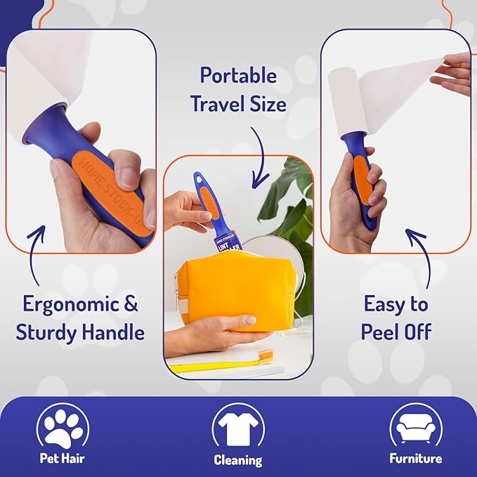 Lint Rollers for Pet Hair Extra Sticky - Includes 420 Sheets6 Lint Roller Refills with 2 Durable Handles  1 Cover - Pet Hair Roller for Clothes - Lint Remover for Clothes, Furniture, Carpet etc