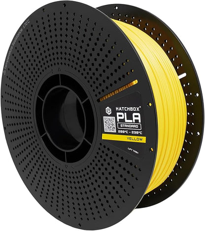 HATCHBOX 1.75mm PLA 3D Printer Filament Reloadable Pack, Includes 1 Reusable Spool & 1 KG Refill for 3D Printing, Dimensional Accuracy +/- 0.03mm, Yellow