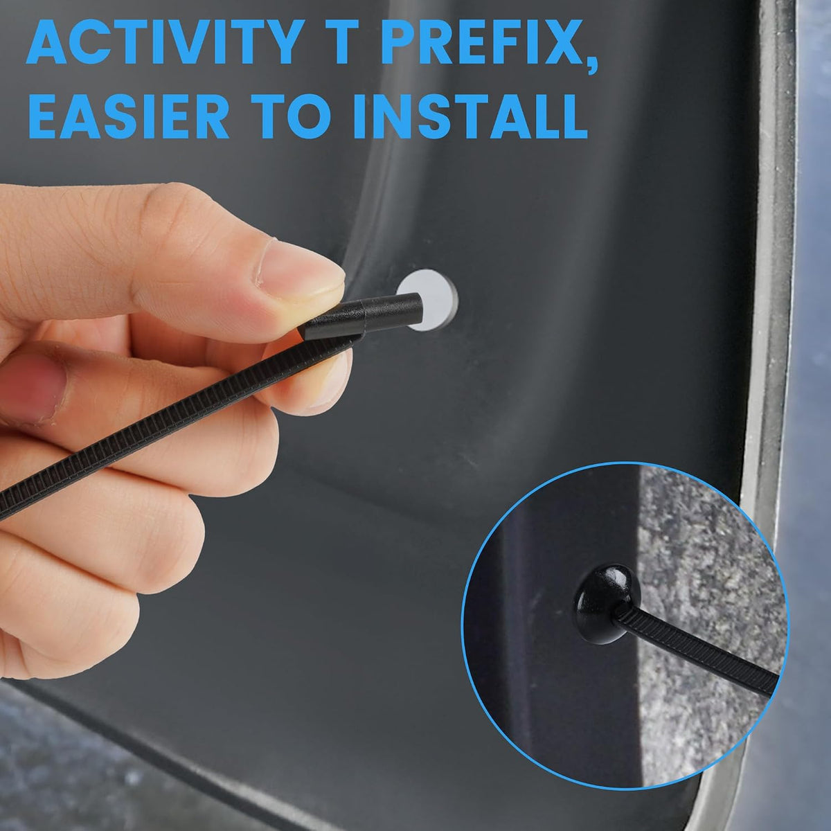 60 Pcs Nylon Universal Cable Tie Buckle - New Multifunctional Nylon Zip Ties Double Sided Buckle & Button Design Plastic Cable Ties Tool Fasteners Car Body UV Resistant Zipties for Car Daily Repair