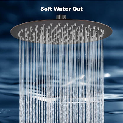 Midanya Round Rainfall Shower Head High Pressure Stainless Steel Waterfall Large Rain Shower Head Ultra Thin Design,Oil Rubbed Bronze 12 Inch