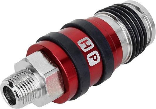 Milton s-1759 2 In ONE Universal Safety Exhaust Coupler – 3/8" MNPT x 3/8" Body Flow, Safely Bleeds Excess Air and Fittings