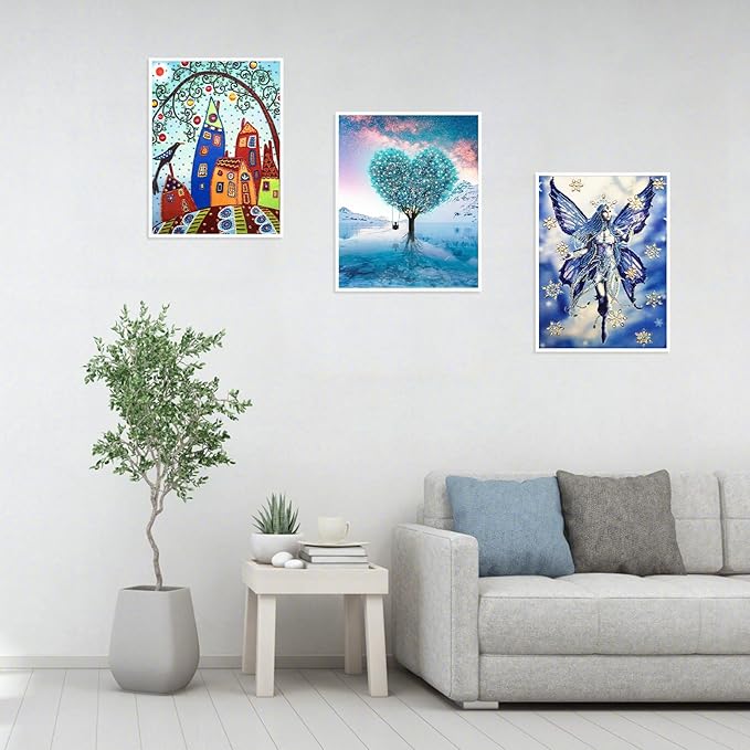 Focart 4 Pack Random Diamond Paintings, 5D DIY Special Shape Rhinestone Diamond Painting Kits for Adults 12x12 inch