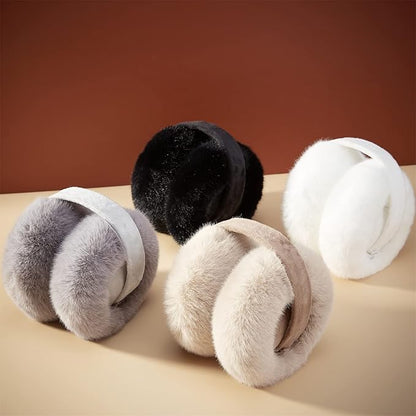 Earmuffs Cute Dense Faux rabbit Fur Creative Warm Ear Warmer Furry Winter Outdoor EarMuffs Foldable Ear Warmer Unique Gifts