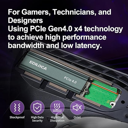 2TB M2 NVME SSD with Heatsink - PCIe Gen4.0 NVMe M.2 2280 3D NAND TLC, 4800MB/s Read, Internal Solid State Drive for PS5/PC, Dynamic SLC Cache, PS5 Storage Expansion, 5-Year Warranty(EN760)