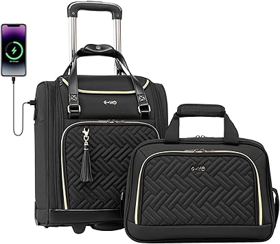 Coolife Luggage Carry On Luggage Underseat Luggage Suitcase Softside Wheeled Luggage Lightweight Rolling Travel Bag Underseater (Black, Carry-On 16-Inch)