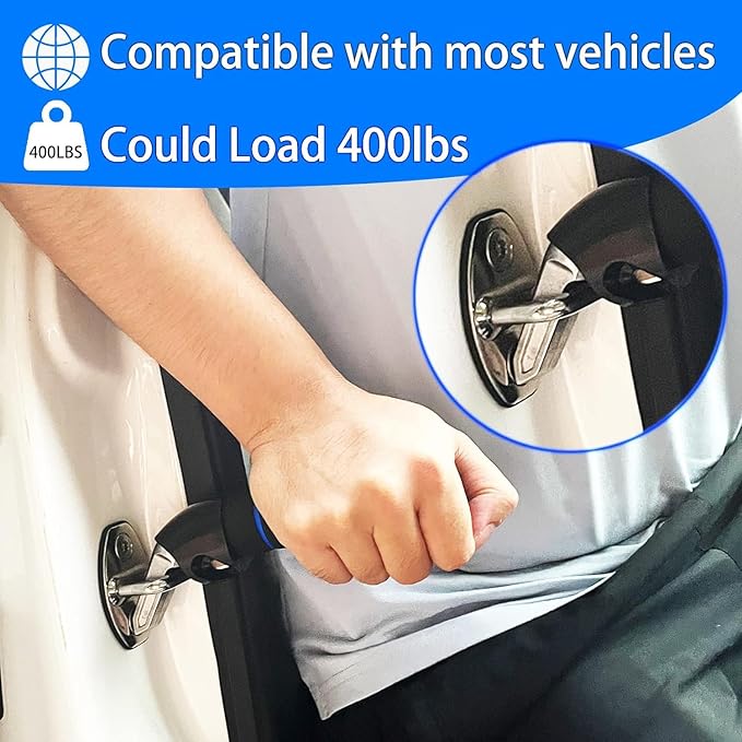 Car Door Handle for Elderly Car Assist Support Handle Multifunction Car Door Latch Bar for Seniors and Handicapped(Blue)
