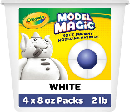 Crayola Model Magic White, 4?Pack (8 oz Each), Teacher Must Haves & Classroom Essentials, Air?Dry Modeling Material for Kids, Sculpting Craft Clay Alternative, Ages 3+