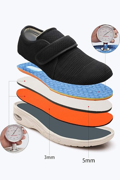 Women's Diabetic Shoes for Women Casual Adjustable Walking Shoes Wide Shoes for Elderly Swollen Feet Non-Slip Air Cushion Bottom Fattening and Widening