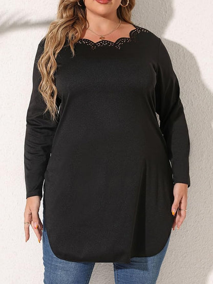 easyforever Womens Plus Size Casual Flowy Tunic Tops Loose Fit Blouses Spring Summer Outfits
