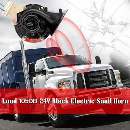 Air Horn Loud 105DB 12V24V Black Waterproof Electric Snail Horn Air Horn Raging Sound For Car Motorcycle Truck Boat