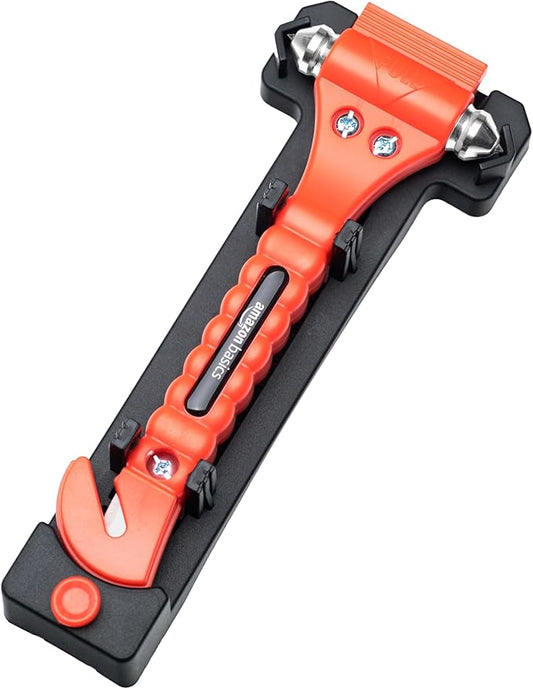Basics Emergency Seat Belt Cutter and Window Hammer Tool, Car Accessories, 2 Pack, SW-835