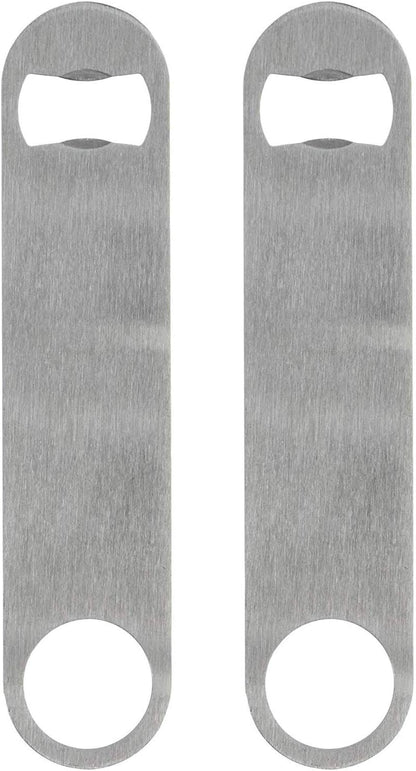 KISEER Heavy Duty Stainless Steel Flat Bottle Opener, 2 Pack Beer Bottle Opener for Kitchen, Bar or Restaurant (Cosmetic Scratches)