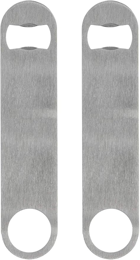 KISEER Heavy Duty Stainless Steel Flat Bottle Opener, 2 Pack Beer Bottle Opener for Kitchen, Bar or Restaurant (Cosmetic Scratches)