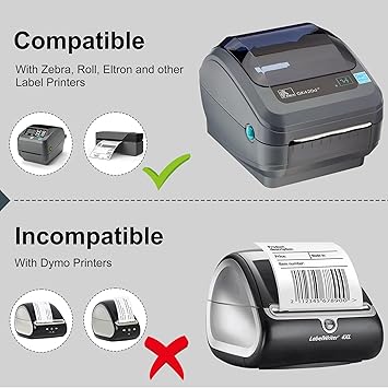 L LIKED 4"x 6" Direct Thermal Labels White Perforated Shipping Labels, 250 Labels per Roll, 10 Rolls